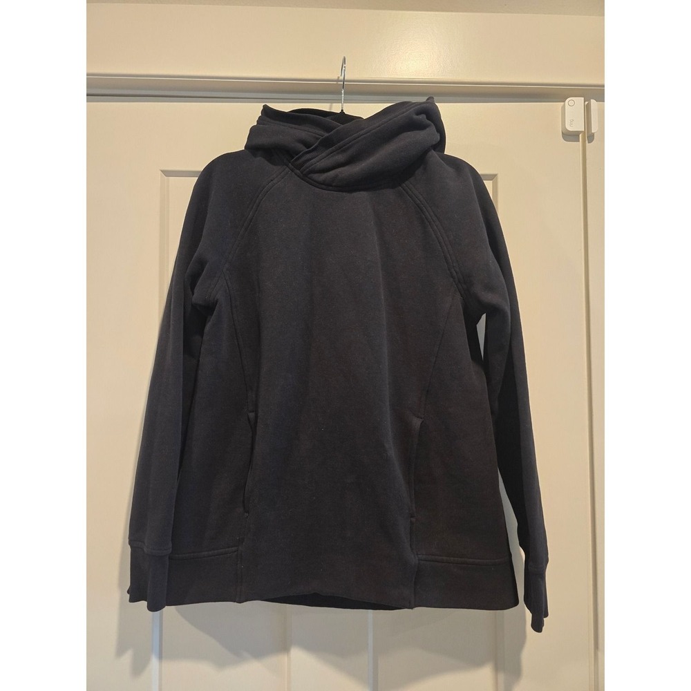 Lululemon fleece Hoodie Pullover Black Crossover Hood Fleece Sweatshirt Womens
